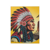 Native American Chief op wilde landschap zonsonder Notitieblok (Linkerzijde)