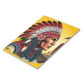 Native American Chief op wilde landschap zonsonder Notitieblok (Schuin)