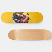Native American Chief op wilde landschap zonsonder Persoonlijk Skateboard (Horizontaal)