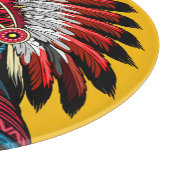 Native American Chief op wilde landschap zonsonder Snijplank (Hoek)