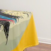 Native American Chief op wilde landschap zonsonder Tafelkleed (Voorbeeld)