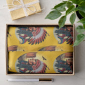 Native American Chief op wilde landschap zonsonder Tissuepapier (Geschenk)