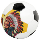 Native American Chief op wilde landschap zonsonder Voetbal (Drie kwart)