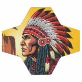 Native American Chief op wilde landschap zonsonder Voetbal (Enkel)