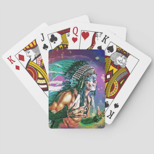 Native American Chief Palling Cards Pokerkaarten (Achterkant)