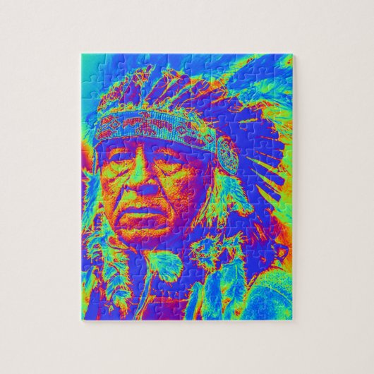 Native American Chief Pop Art Legpuzzel (Verticaal)