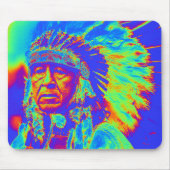 Native American Chief Pop Art Mouse Mat Muismat (Voorkant)