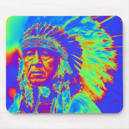 Native American Chief Pop Art Mouse Mat Muismat (Voorkant)