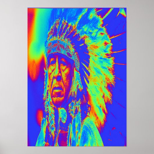 Native American Chief Pop Art Poster (Voorkant)