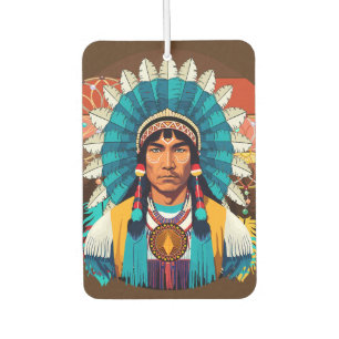 Native American Chief Powerful Portret Luchtverfrisser