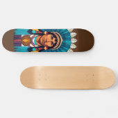 Native American Chief Powerful Portret Persoonlijk Skateboard (Horizontaal)