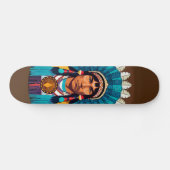 Native American Chief Powerful Portret Persoonlijk Skateboard (Horizontaal)