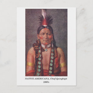 Native American Chief Quinghigit, briefkaart uit d