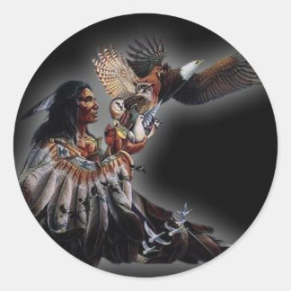 Native American Chief Ronde Sticker