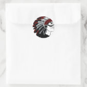 Native American Chief Ronde Sticker (Tas)