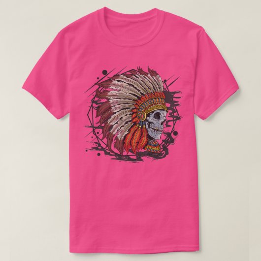 Native American Chief Skull 2 T-shirt (Design voorkant)