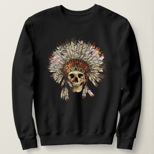 Native American Chief Skull Sweatshirt (Design voorkant)