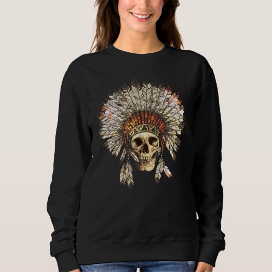 Native American Chief Skull Sweatshirt (Voorkant)