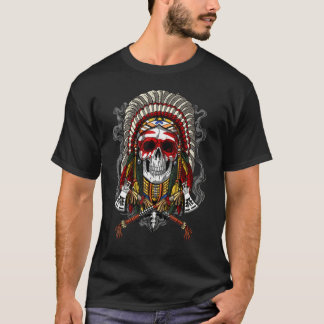 Native American Chief Skull T-shirt