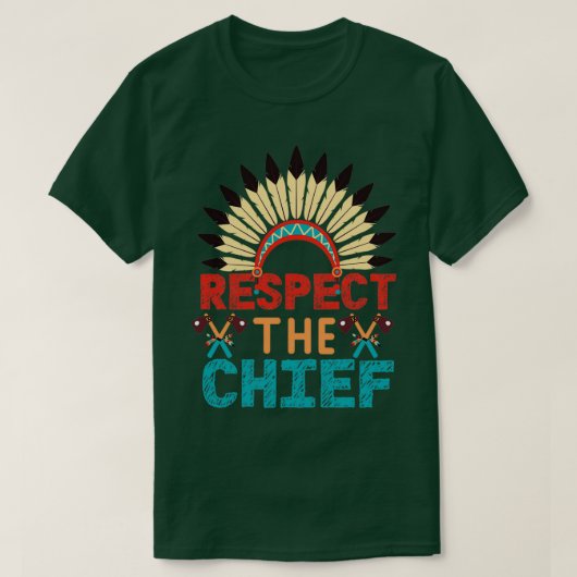 Native American Chief Tribe Feather Headdr T-shirt (Design voorkant)