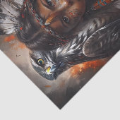 Native American Child & Eagle Headdress Decoupage Tissuepapier (Detail)