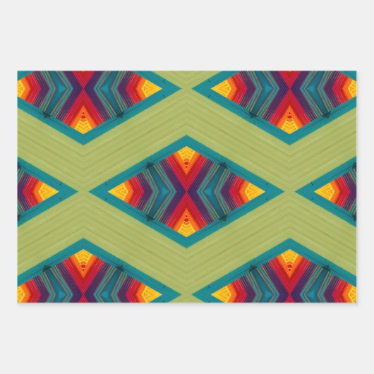 Native American Colorful Repking Pattern Inpakpapier Vel (Voorkant)