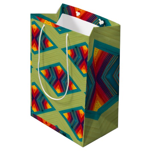 Native American Colorful Repking Pattern Medium Cadeauzakje (Achterkant Gekanteld)