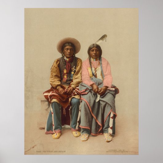 Native American Couple, 1899 Poster (Voorkant)