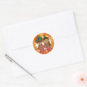 Native American Couple - Bedankt geven Ronde Sticker (Envelop)