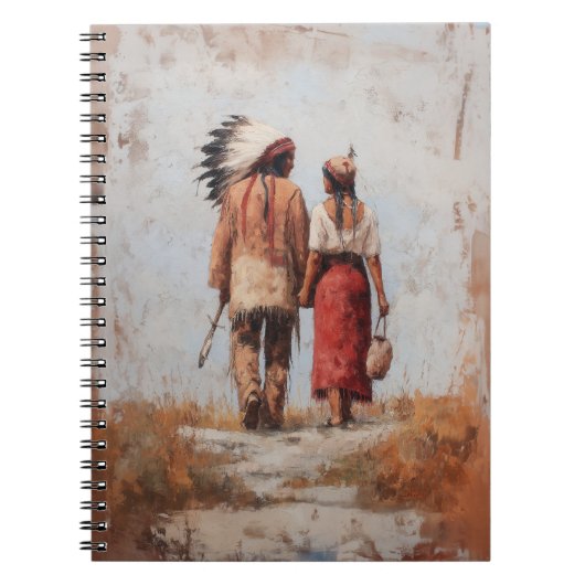 Native American Couple Spiral Notebook Notitieboek (Voorkant)