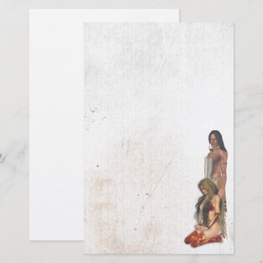 Native American Couple Stationery Briefpapier (Voorkant / Achterkant)