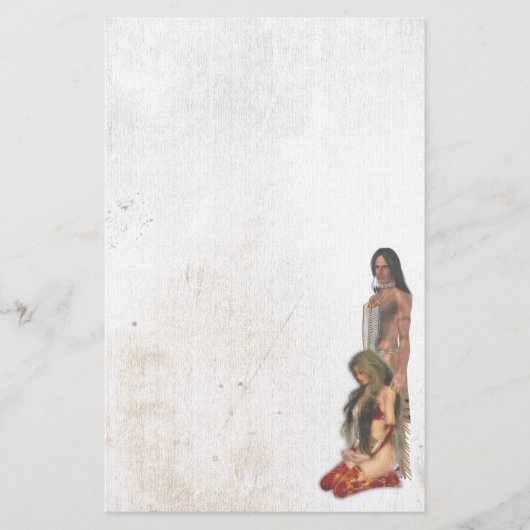 Native American Couple Stationery Briefpapier (Voorkant)