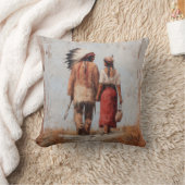 Native American Couple Throw Pillow Kussen (Deken)