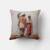 Native American Couple Throw Pillow Kussen (Achterkant)