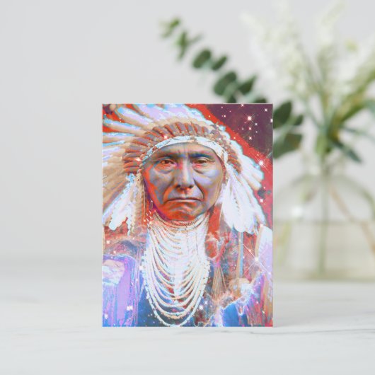 Native American Crazy Horse Briefkaart (Staand voorkant)