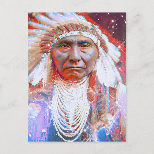 Native American Crazy Horse Briefkaart (Voorkant)
