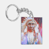 Native American Crazy Horse Sleutelhanger (Voorkant Links)