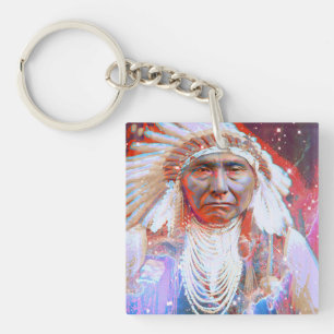 Native American Crazy Horse Sleutelhanger