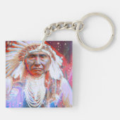 Native American Crazy Horse Sleutelhanger (Achterkant)