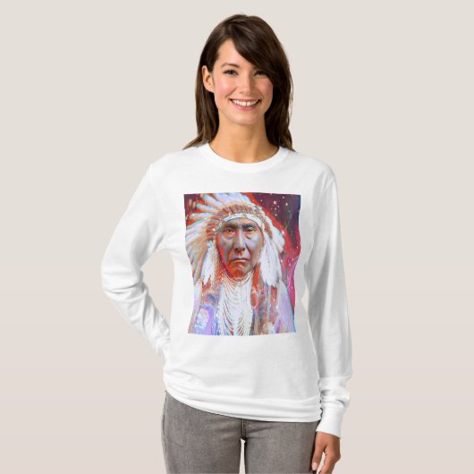 Native American Crazy Horse T-shirt (Voorkant volledig)
