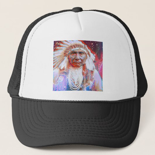 Native American Crazy Horse Trucker Pet (Voorkant)