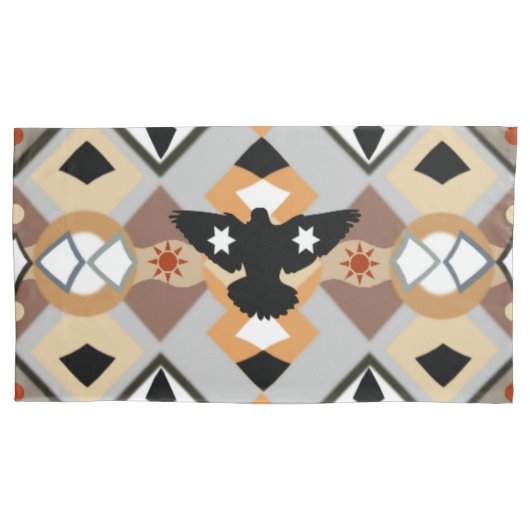 Native American Crow Kussensloop (Voorkant-Links)