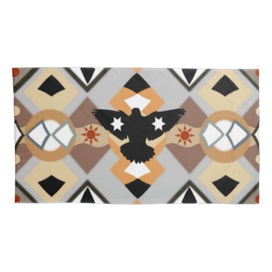 Native American Crow Kussensloop (Achterkant-Rechts)