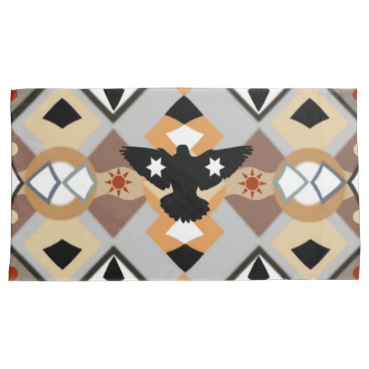 Native American Crow Kussensloop (Voorkant-Rechts)