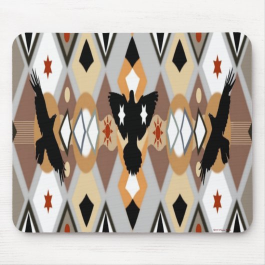 Native American Crow Mousepad Muismat (Voorkant)