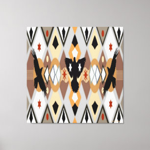 Native American Crow Stretched Canvas Print