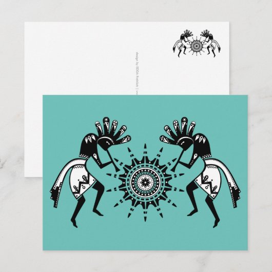 Native American Culture - Sun Dancing Kokopelli 1 Briefkaart (Voorkant / Achterkant)