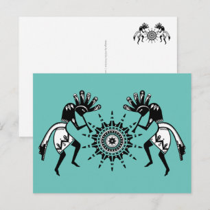 Native American Culture - Sun Dancing Kokopelli 1 Briefkaart