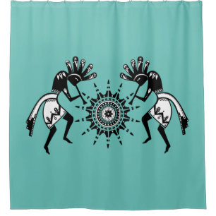 Native American Culture - Sun Dancing Kokopelli 1 Douchegordijn