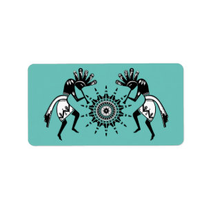 Native American Culture - Sun Dancing Kokopelli 1 Etiket